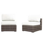 Ensemble de conversation 7 pièces en osier avec coussin LSI Verona