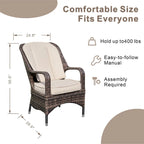 Ensemble table de brasero à gaz rectangulaire en osier pour extérieur avec 6 chaises de Moda Furnishings (housse de pluie incluse)