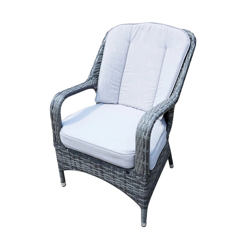 Ensemble table de brasero à gaz rectangulaire en osier pour extérieur avec 6 chaises de Moda Furnishings (housse de pluie incluse)