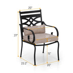 MAISON ARTS Ensemble de salle à manger de patio 7/5 pièces, 6 chaises de salle à manger de patio en métal et 1 table à manger en métal