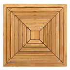 Table basse Winston Nico Châtaigne antique avec plateau en teck naturel