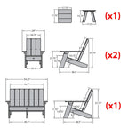 Ensemble de patio Adirondack Italica Modern 4 pièces