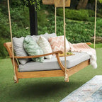 Cambridge Casual Robin Balancelle de Porche/Jardin en Teck, lit de Repos avec 4 Coussins GRATUITS