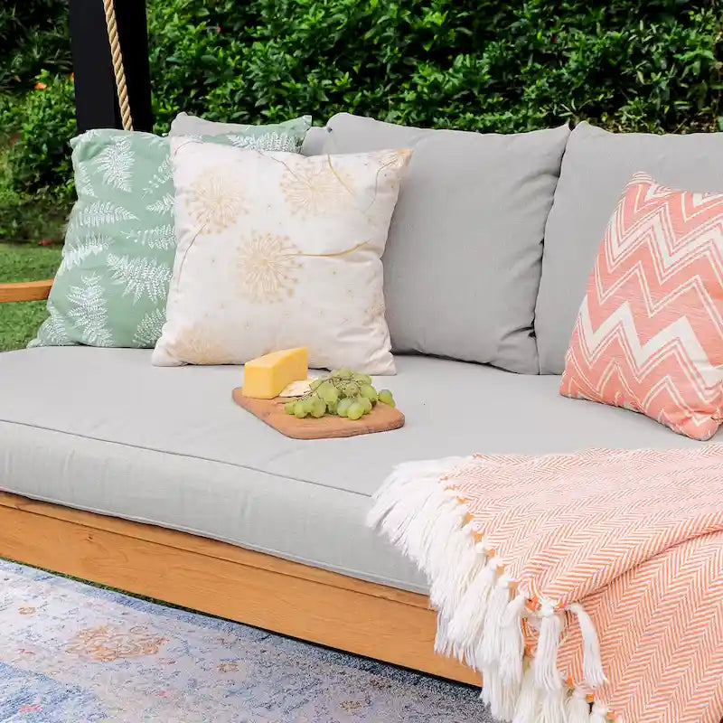 Cambridge Casual Robin Balancelle de Porche/Jardin en Teck, lit de Repos avec 4 Coussins GRATUITS
