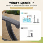 Ensemble de 5 tabourets de bar de patio avec table aspect bois et tabourets pivotants en textilène