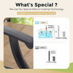 Ensemble de 5 tabourets de bar de patio avec table aspect bois et tabourets pivotants en textilène