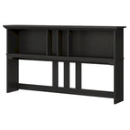 Étagère de bureau vintage noire de 60 po avec rangement à casiers ouverts