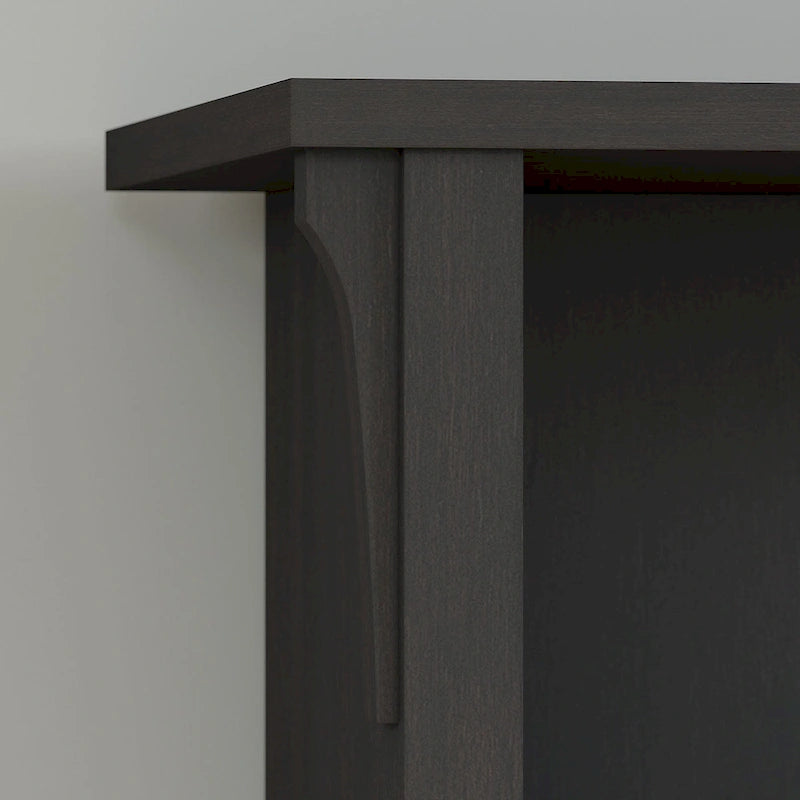 Étagère de bureau vintage noire de 60 po avec rangement à casiers ouverts