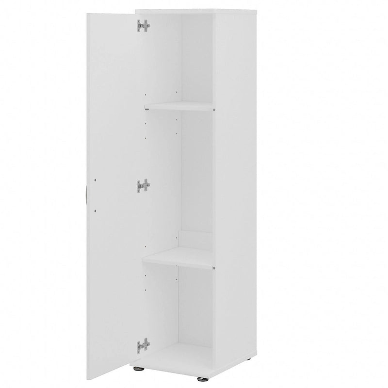 Ensemble de rangement modulaire 3 pièces blanc/gris platine/gris orage avec armoire murale, meuble bas et meuble à 3 tiroirs