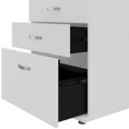 Ensemble de rangement modulaire 3 pièces blanc/gris platine/gris orage avec armoire murale, meuble bas et meuble à 3 tiroirs