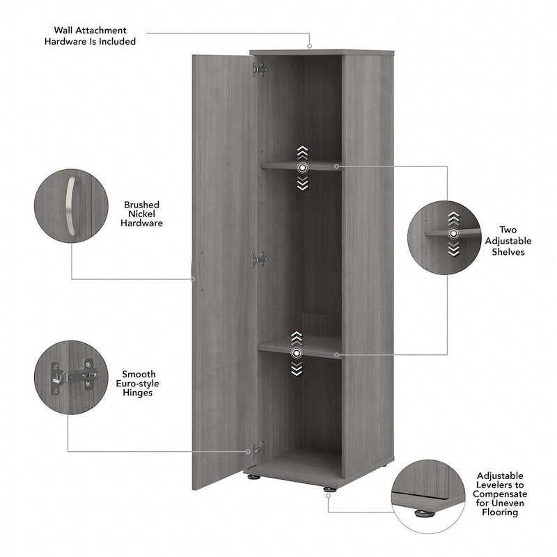 Ensemble de rangement modulaire 3 pièces blanc/gris platine/gris orage avec armoire murale, meuble bas et meuble à 3 tiroirs