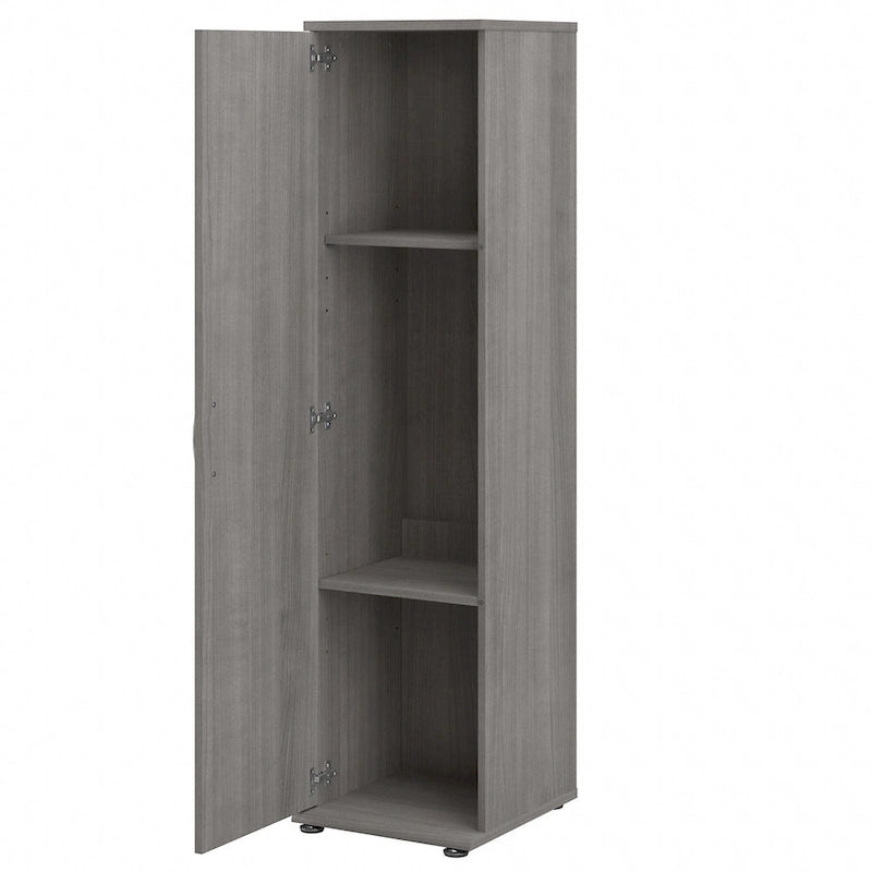 Ensemble de rangement modulaire 3 pièces blanc/gris platine/gris orage avec armoire murale, meuble bas et meuble à 3 tiroirs