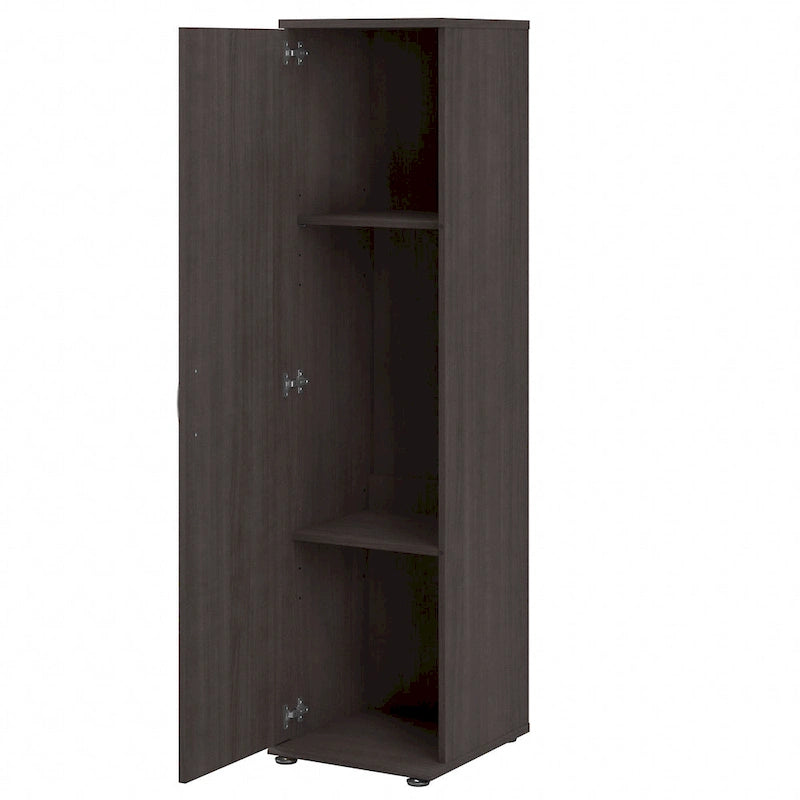 Ensemble de rangement modulaire 3 pièces blanc/gris platine/gris orage avec armoire murale, meuble bas et meuble à 3 tiroirs