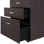 Ensemble de rangement modulaire 3 pièces blanc/gris platine/gris orage avec armoire murale, meuble bas et meuble à 3 tiroirs
