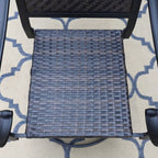 MAISON ARTS Ensemble de salle à manger d'extérieur 7 pièces, 6 chaises en rotin avec coussin et 1 table avec trou pour parasol - N/A