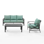 Crosley Kaplan - Canapé d'extérieur 3 pièces - 119 L x 68,5 P x 32 H