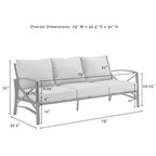 Crosley Kaplan - Canapé d'extérieur 3 pièces - 119 L x 68,5 P x 32 H