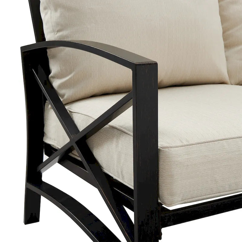 Crosley Kaplan - Canapé d'extérieur 3 pièces - 119 L x 68,5 P x 32 H