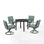 Ensemble de salle à manger d'extérieur Crosley Kaplan 5 pièces en métal - Table ronde et 4 chaises pivotantes