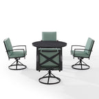 Ensemble de salle à manger d'extérieur Crosley Kaplan 5 pièces en métal - Table ronde et 4 chaises pivotantes