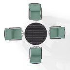 Ensemble de salle à manger d'extérieur Crosley Kaplan 5 pièces en métal - Table ronde et 4 chaises pivotantes