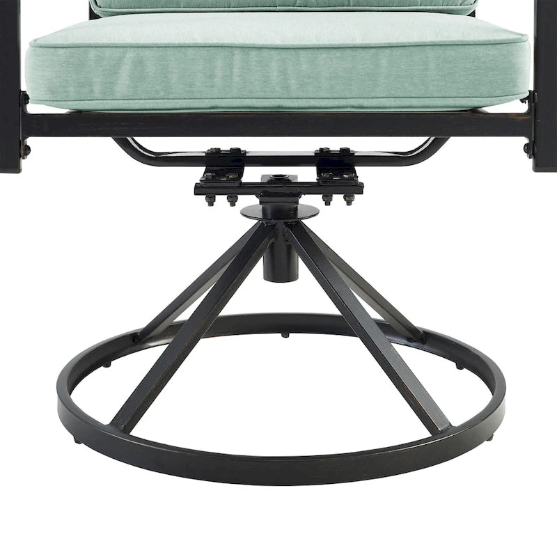Ensemble de salle à manger d'extérieur Crosley Kaplan 5 pièces en métal - Table ronde et 4 chaises pivotantes