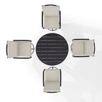 Ensemble de salle à manger d'extérieur Crosley Kaplan 5 pièces en métal - Table ronde et 4 chaises pivotantes