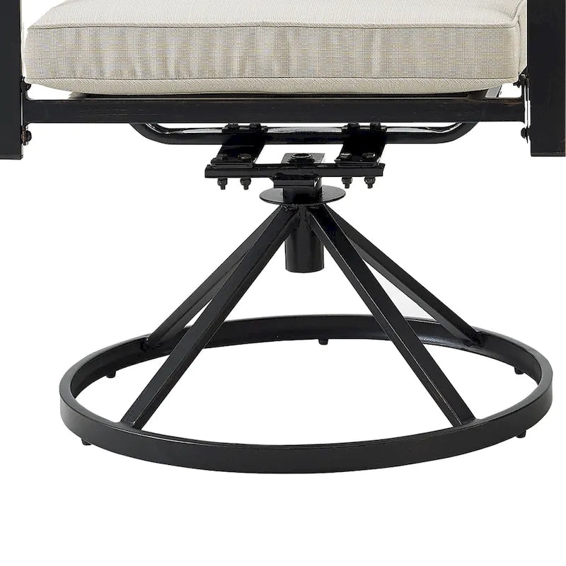 Ensemble de salle à manger d'extérieur Crosley Kaplan 5 pièces en métal - Table ronde et 4 chaises pivotantes