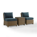 Crosley Bradenton Ensemble de 3 chaises en osier d'extérieur – Marron vieilli