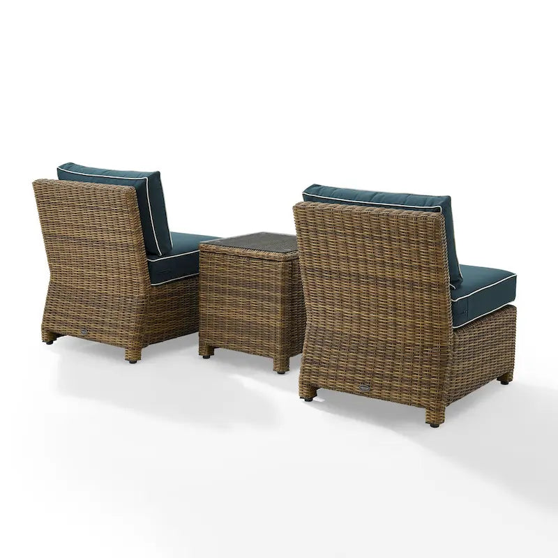 Crosley Bradenton Ensemble de 3 chaises en osier d'extérieur – Marron vieilli