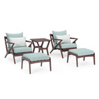 Ensemble de 5 pièces pour salon de jardin Vaughn avec fauteuil de club et ottoman Sunbrella