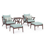Ensemble de 5 pièces pour salon de jardin Vaughn avec fauteuil de club et ottoman Sunbrella