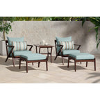 Ensemble de 5 pièces pour salon de jardin Vaughn avec fauteuil de club et ottoman Sunbrella