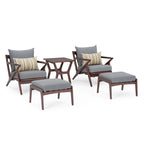 Ensemble de 5 pièces pour salon de jardin Vaughn avec fauteuil de club et ottoman Sunbrella