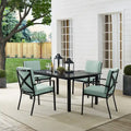 Crosley Kaplan 5-piece Oil-rubbed Bronze Green Cushions Outdoor Dining Set - 122W x 99D x 37H