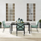 Crosley Kaplan Ensemble repas d'extérieur 5 pièces en bronze huilé avec coussins verts - 122 l x 99 P x 37 H