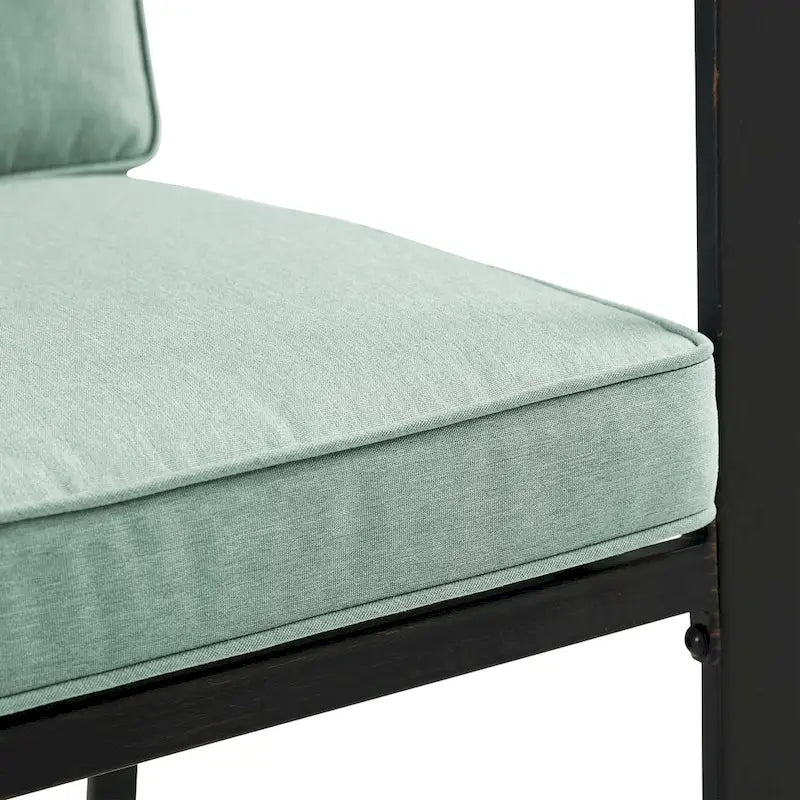 Crosley Kaplan Ensemble repas d'extérieur 5 pièces en bronze huilé avec coussins verts - 122 l x 99 P x 37 H
