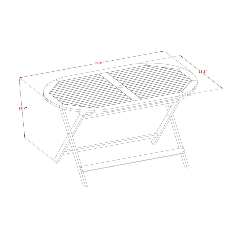 Ensemble de mobilier de salle à manger de bistrot East West Furniture – Table en bois d'acacia et 4 chaises pliantes avec accoudoirs, Huile naturelle (Options de pièces)