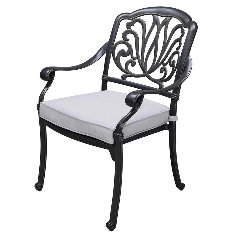 Fauteuil en aluminium thermolaqué Saybrook avec coussin, lot de 2