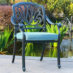 Fauteuil en aluminium thermolaqué Saybrook avec coussin, lot de 2