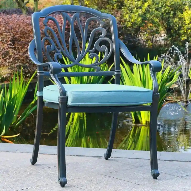 Fauteuil en aluminium thermolaqué Saybrook avec coussin, lot de 2
