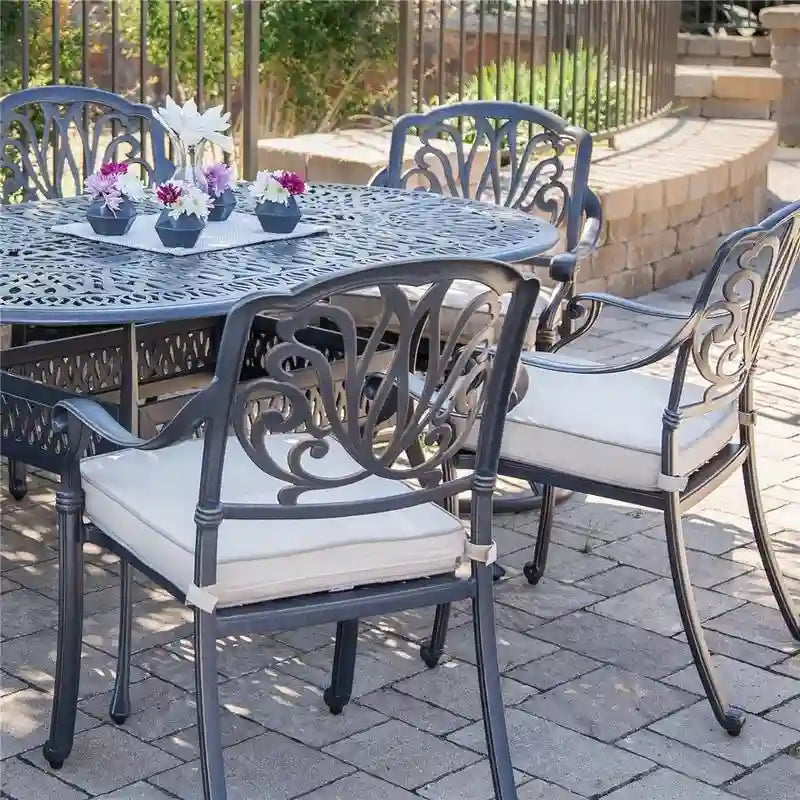 Saybrook Powder-coated Aluminum Arm Chair with Cushion, Set of 2