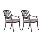 Fauteuil en aluminium thermolaqué Saybrook avec coussin, lot de 2