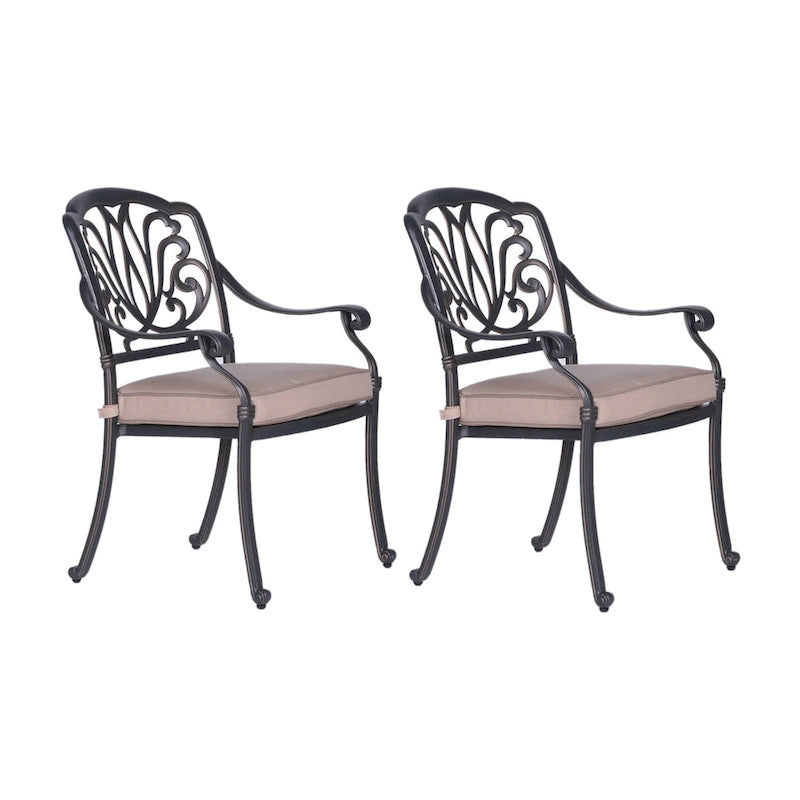 Fauteuil en aluminium thermolaqué Saybrook avec coussin, lot de 2