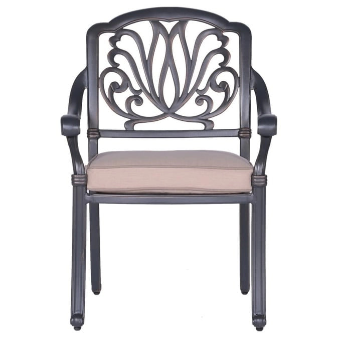 Fauteuil en aluminium thermolaqué Saybrook avec coussin, lot de 2