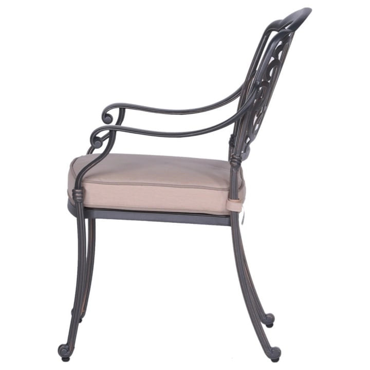 Fauteuil en aluminium thermolaqué Saybrook avec coussin, lot de 2