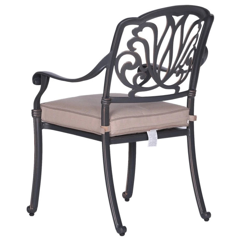 Fauteuil en aluminium thermolaqué Saybrook avec coussin, lot de 2