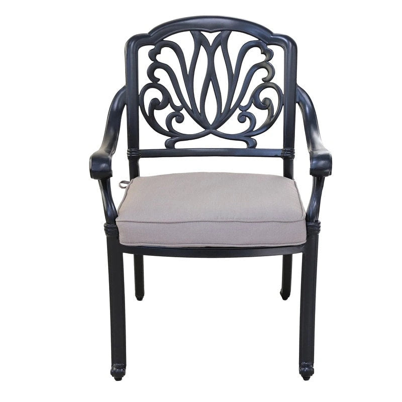 Fauteuil en aluminium thermolaqué Saybrook avec coussin, lot de 2