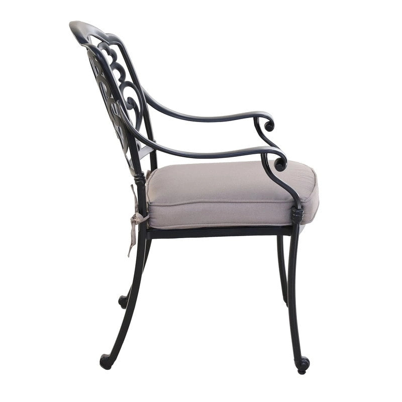 Fauteuil en aluminium thermolaqué Saybrook avec coussin, lot de 2