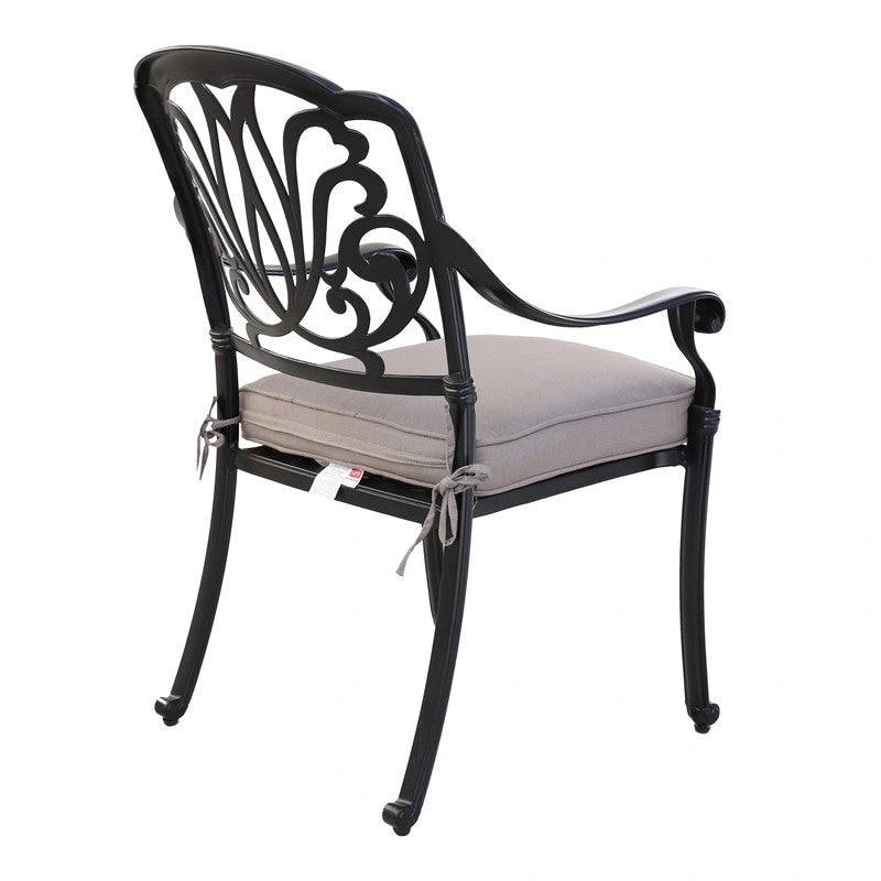 Fauteuil en aluminium thermolaqué Saybrook avec coussin, lot de 2